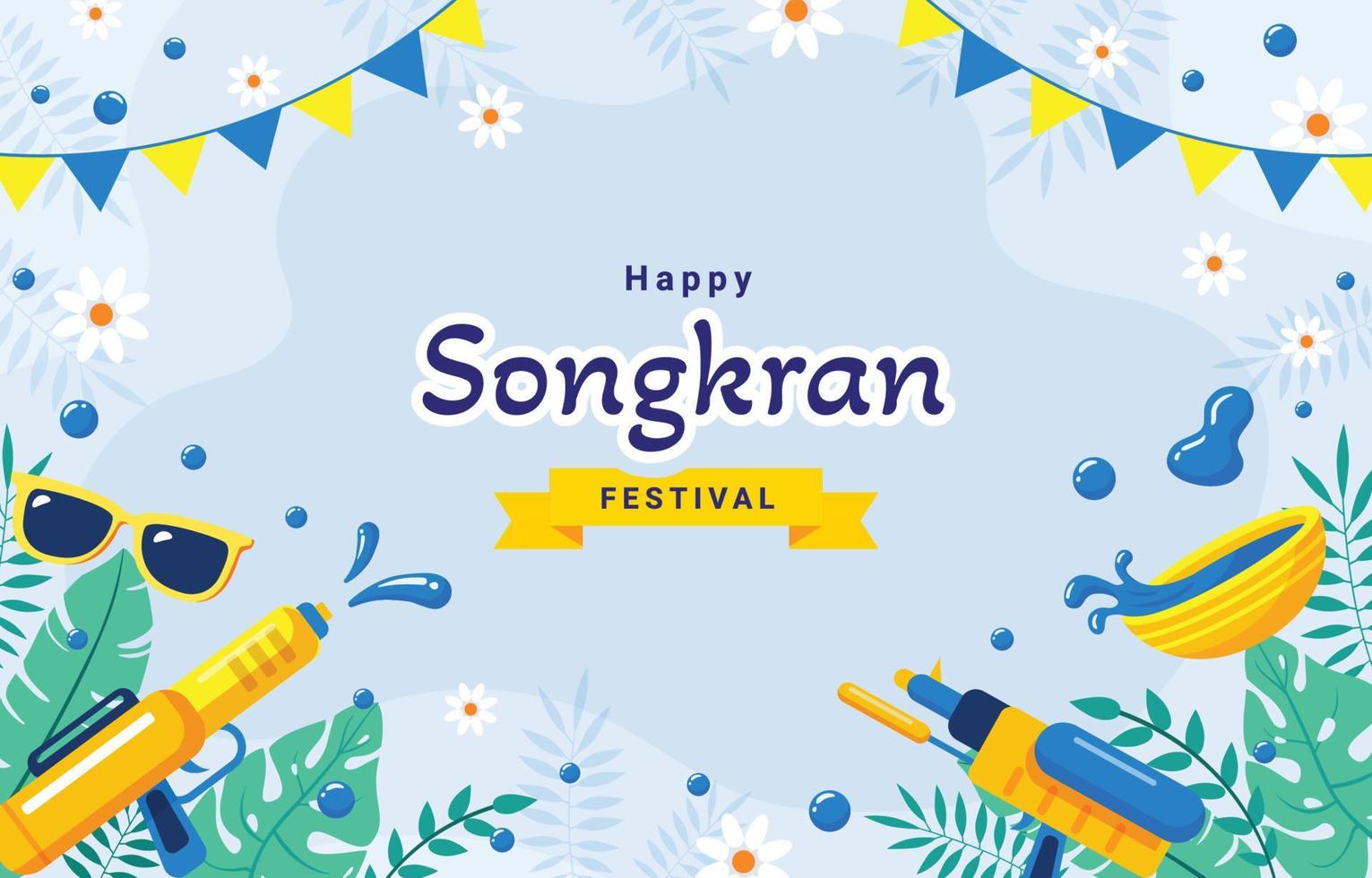 fondo del festival de dibujos animados de songkran vector