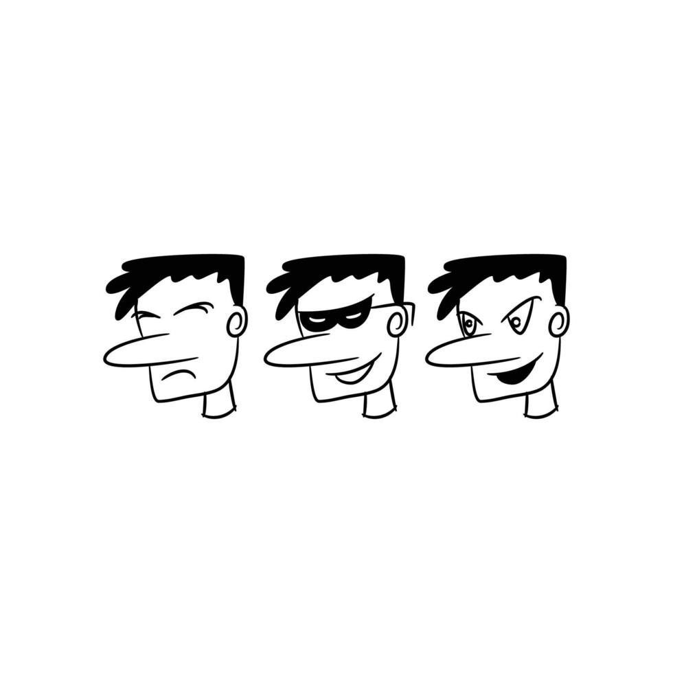 cartoon human face avatars vector
