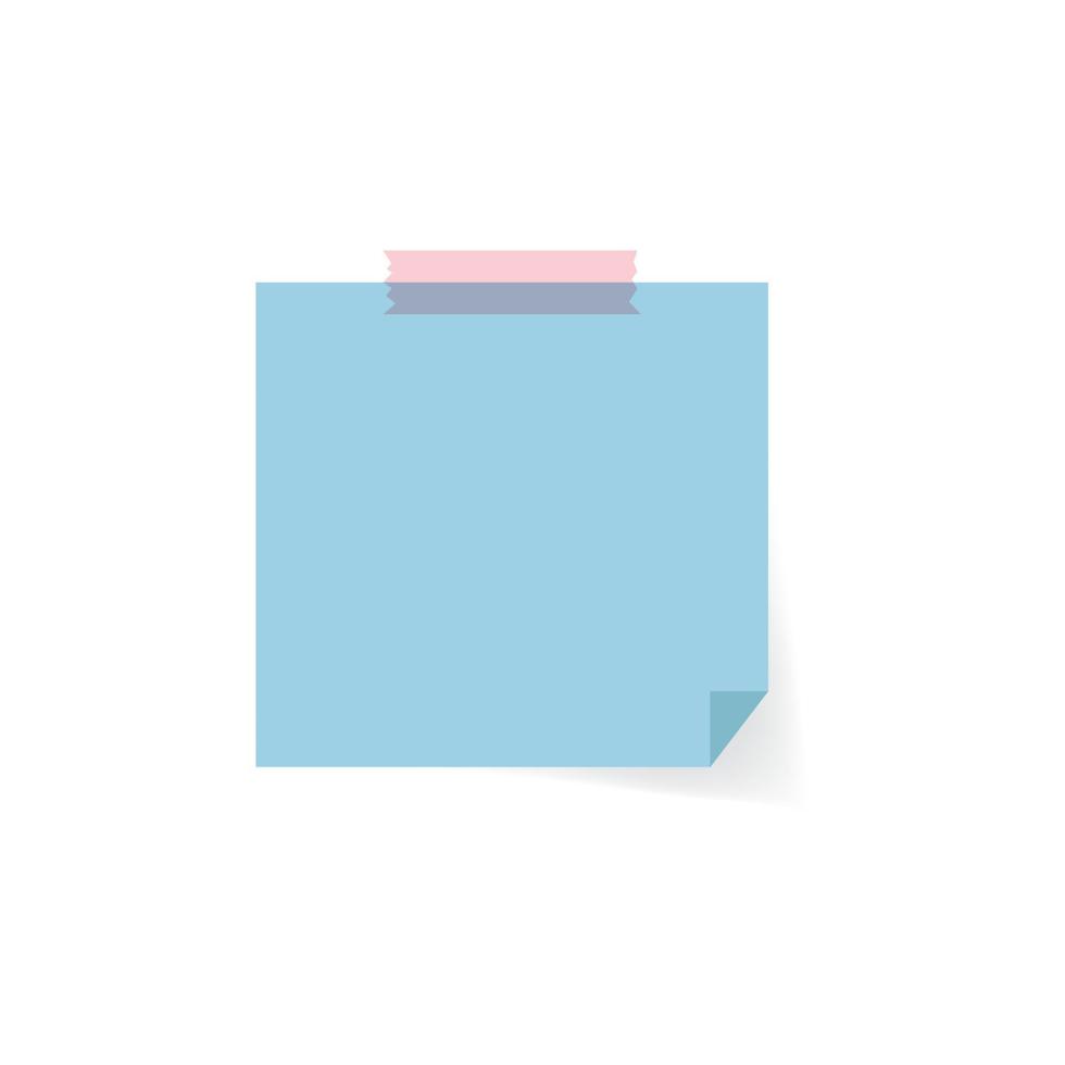 blue sticky note paper illustration vector
