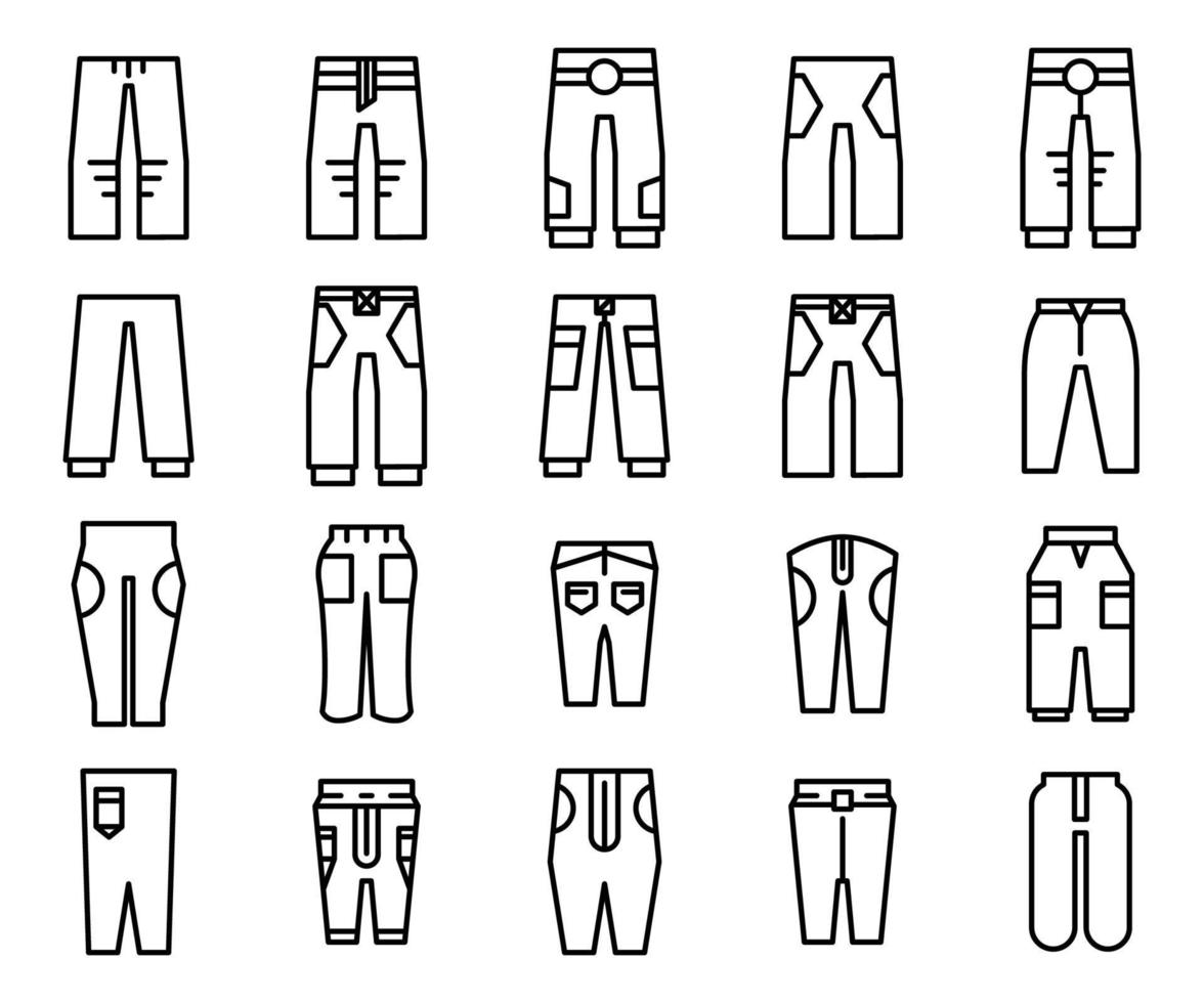 trouser pants icons vector