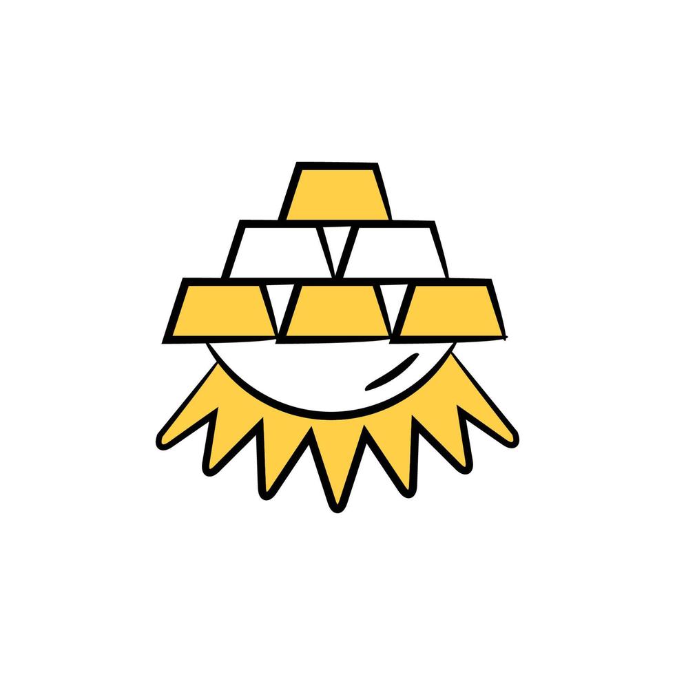 gold on nest icon vector