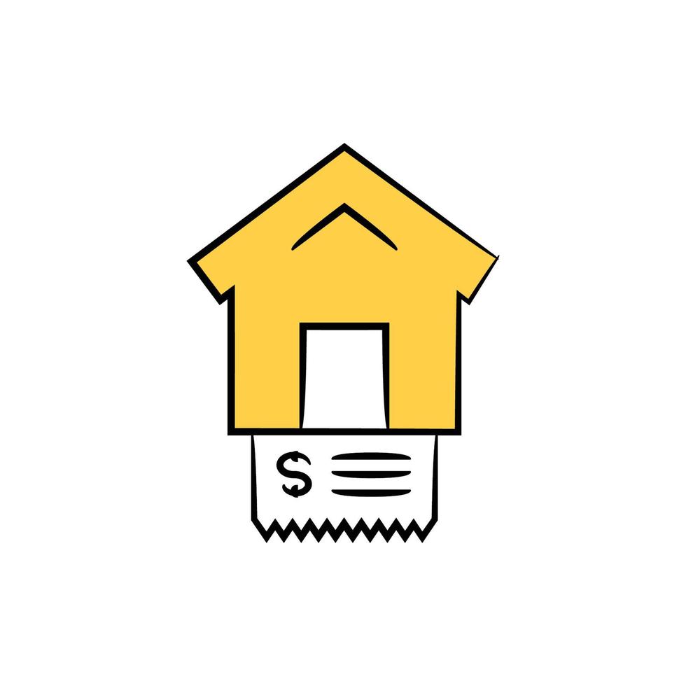 home mortgage bill icon vector
