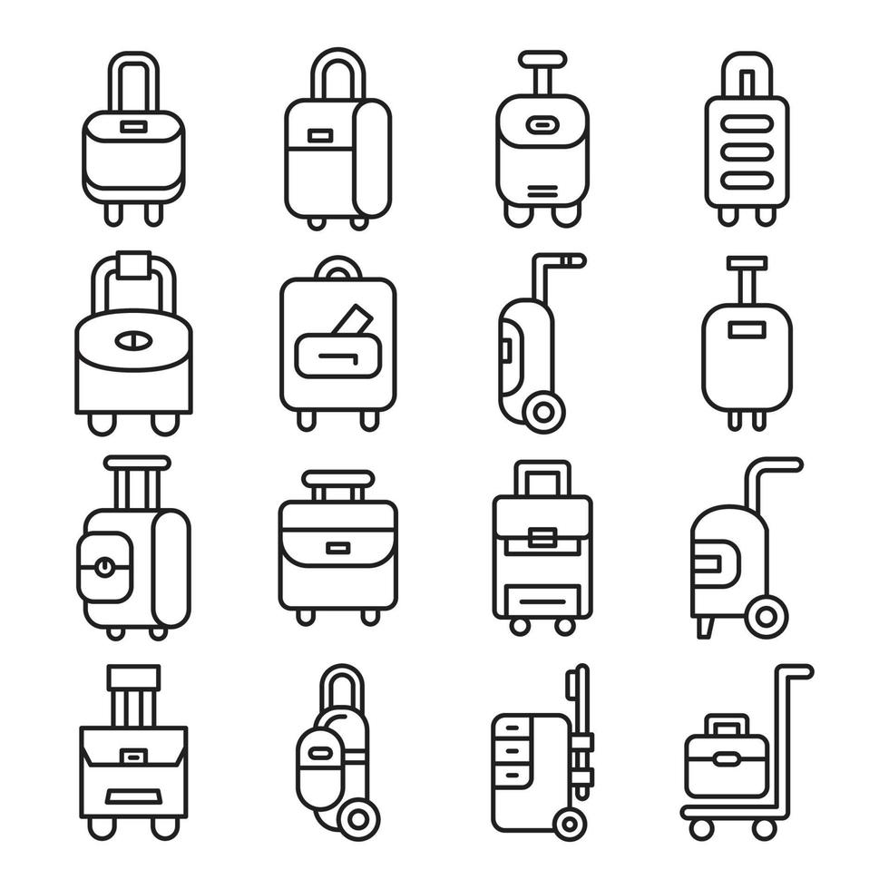 iconos de bolsa de equipaje vector