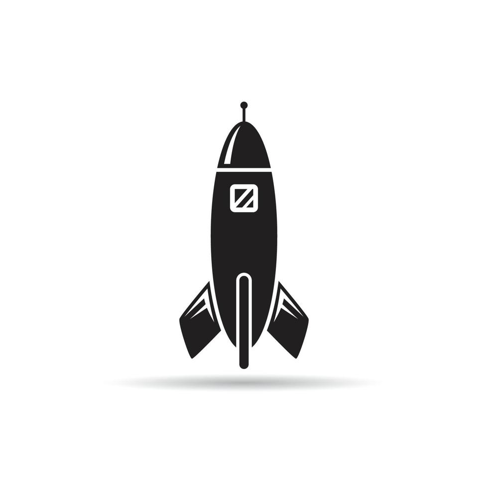 spaceship and rocket icon vector