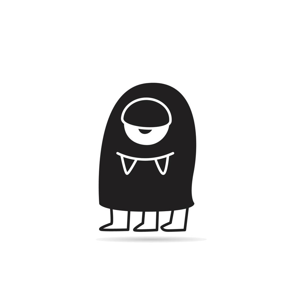 funny doodle monster character vector