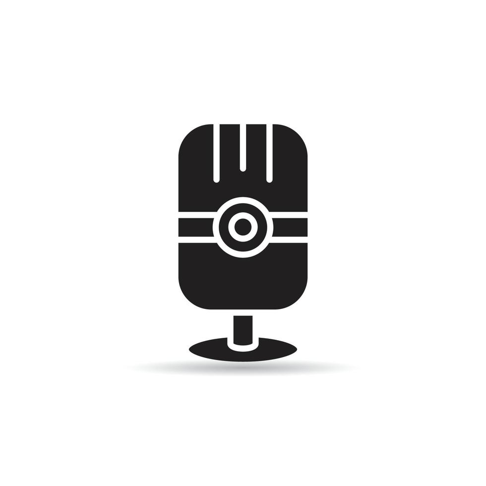 mic icon on white background vector