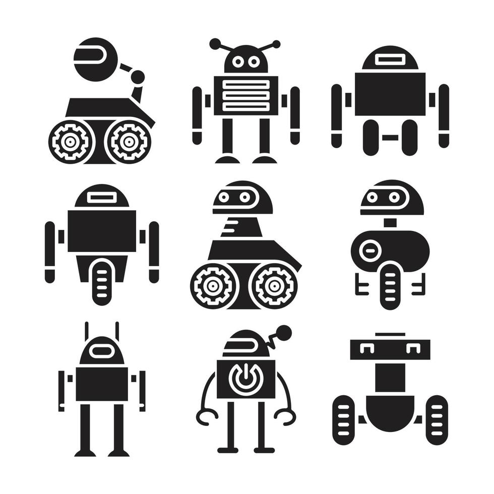 conjunto de iconos de robot vector