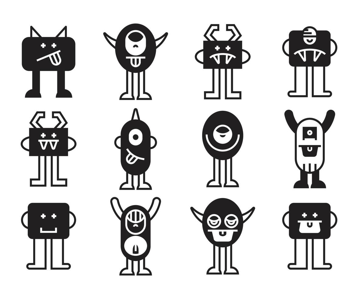 devil and monster icons vector