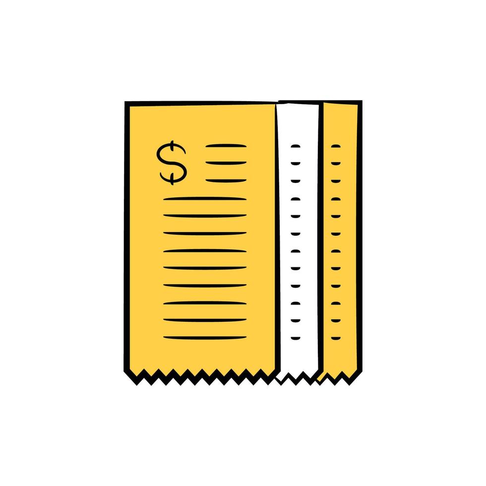 dollar bill and receipt icon vector