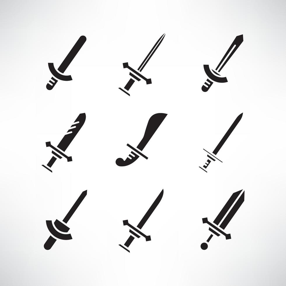 sword weapon icons set vector