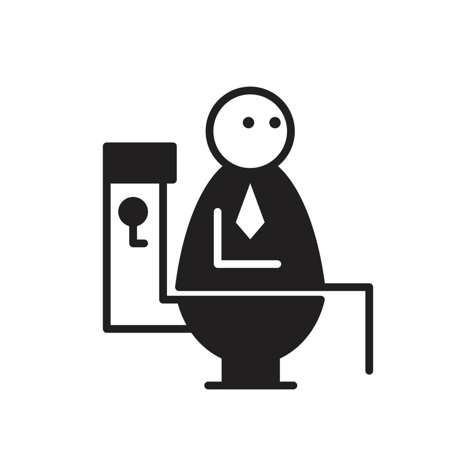 businessman in toilet stick figure illustration vector