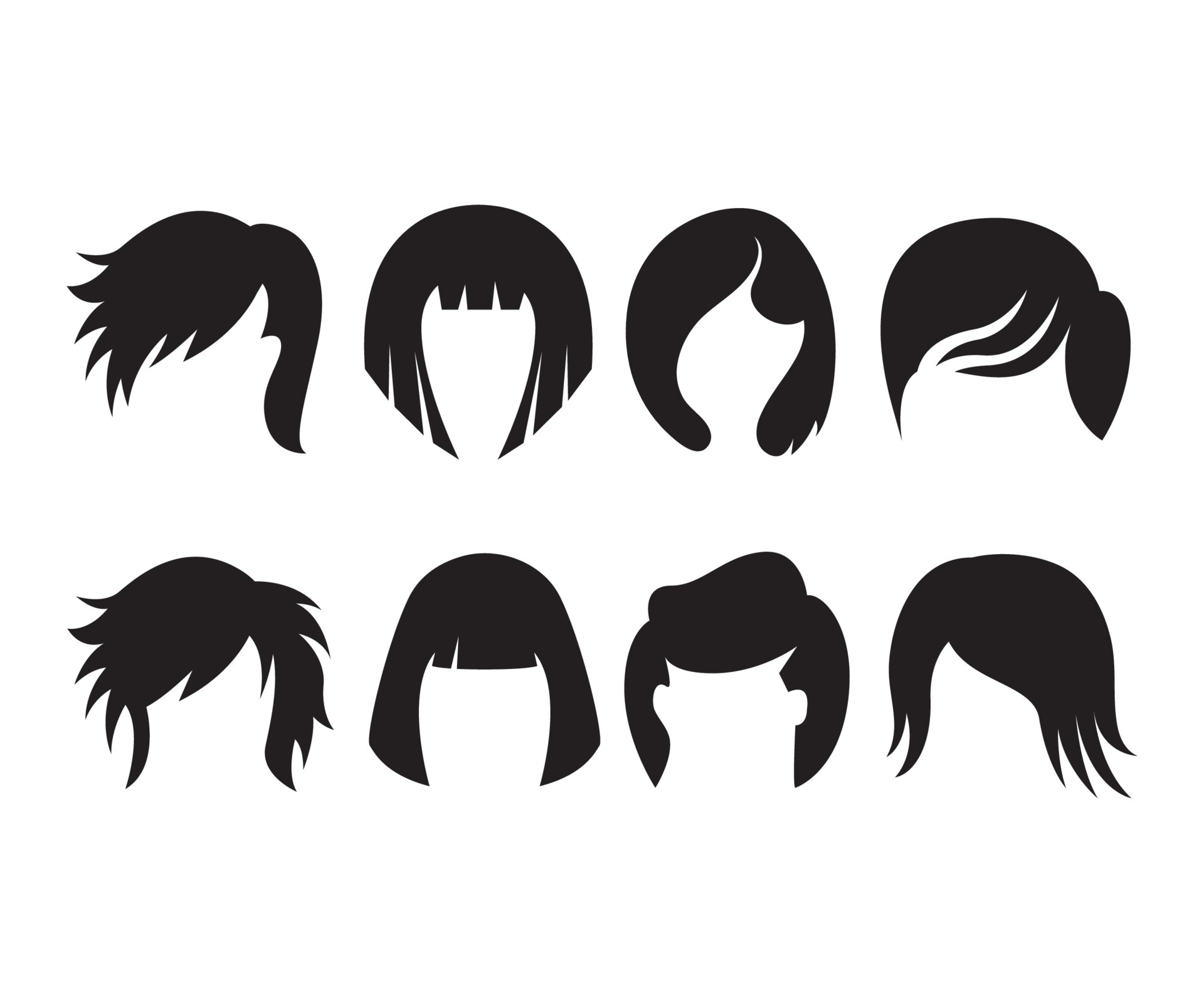 male and female hairstyle icons 6919614 Vector Art at Vecteezy