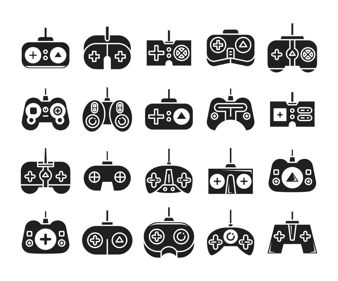 iconos de controlador de juego y almohadilla de juego vector