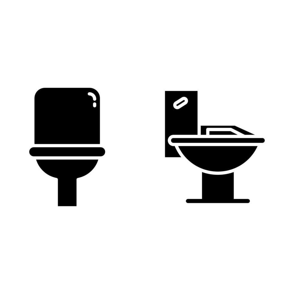 wc and toilet bowl symbols vector