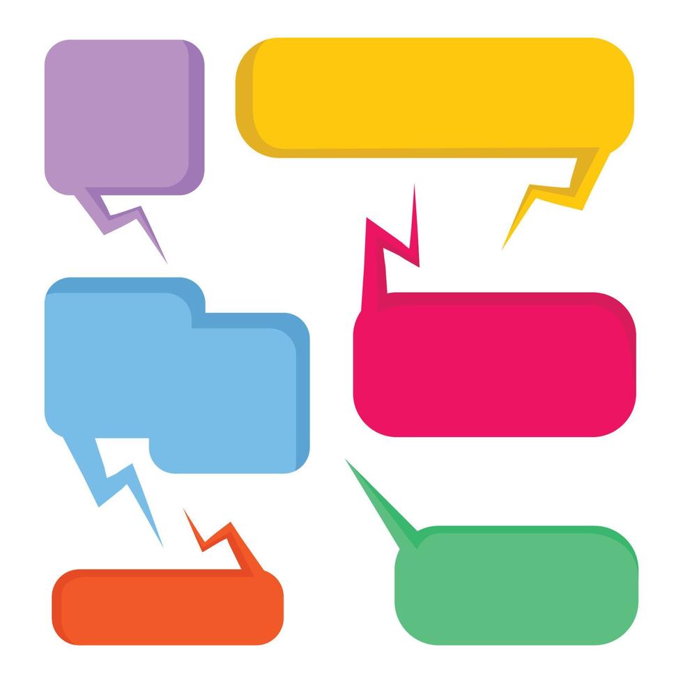 colorful dialog and speech bubble set vector