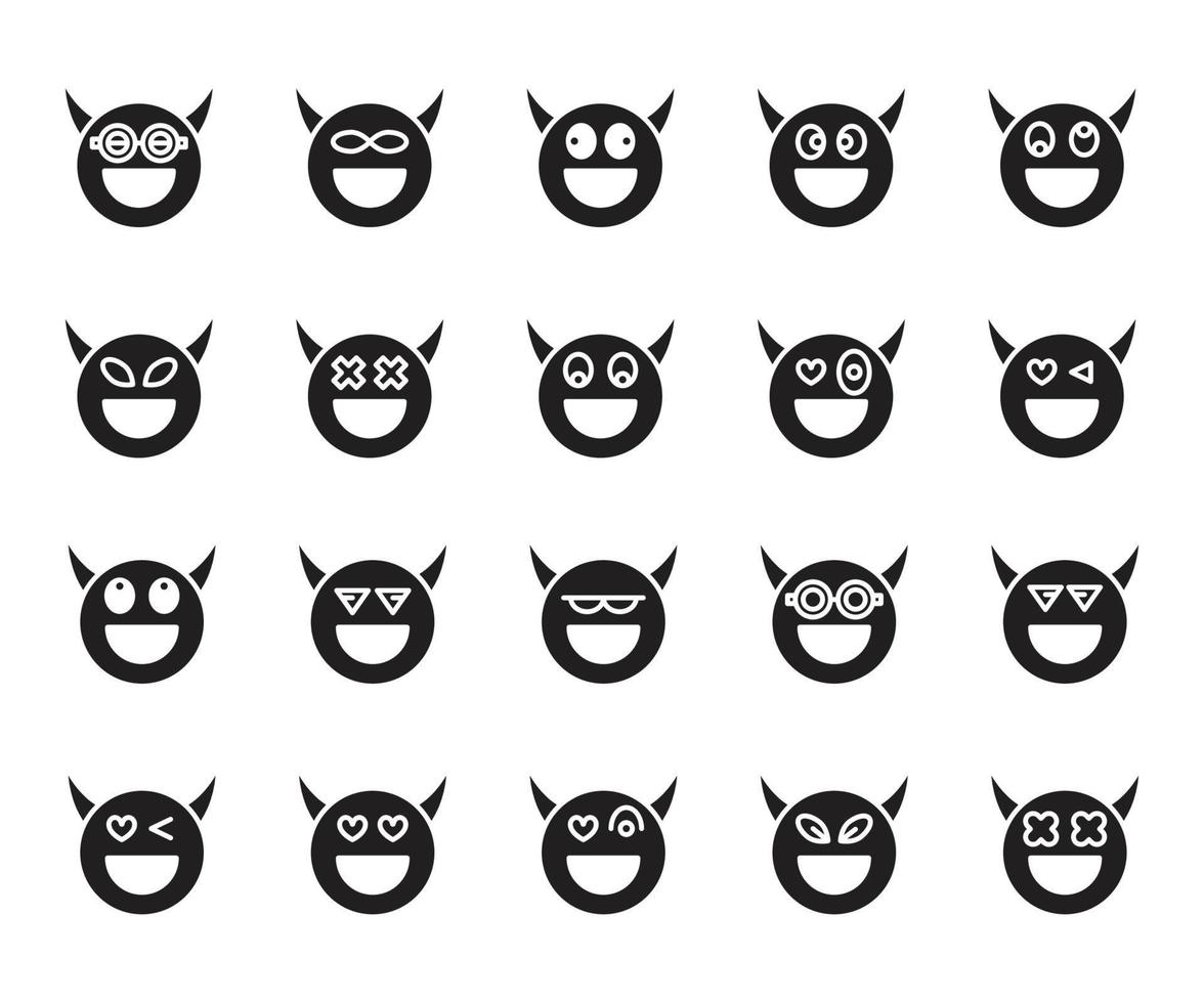 devil emoji set vector