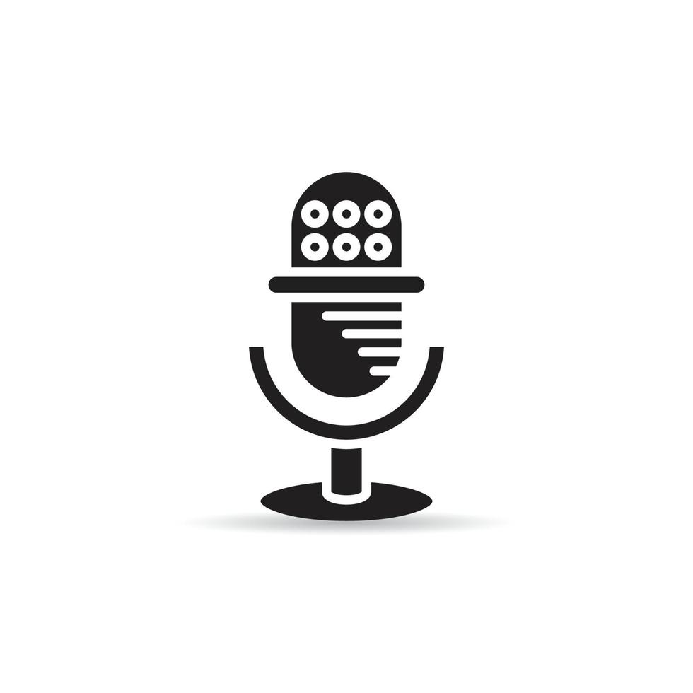 microphone on stand icon on white background vector