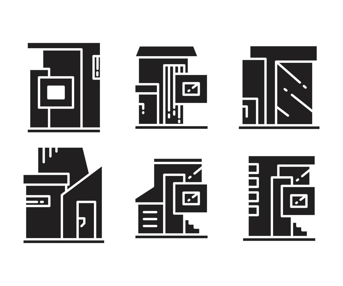 apartment building icons vector