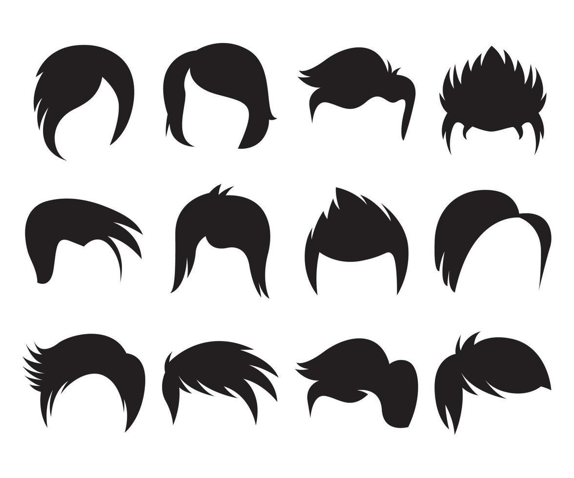 hairstyle icons set vector