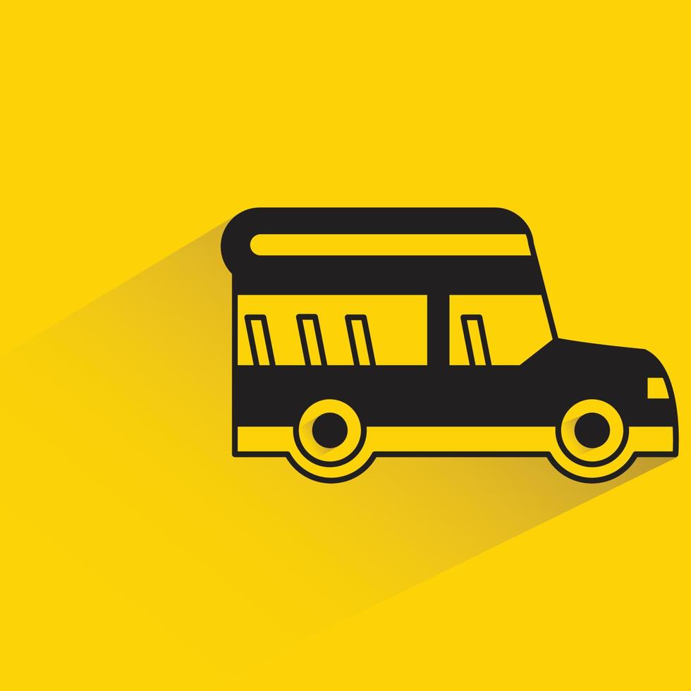 minibus on yellow background illustration vector