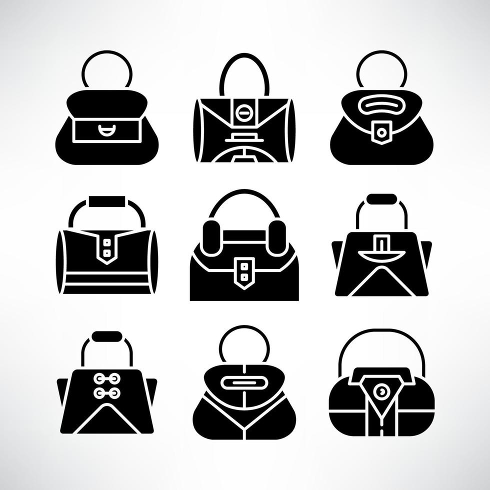 conjunto de iconos de bolsa de moda vector