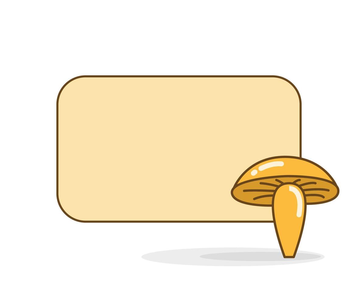 blank memo note with mushroom icon illustration vector