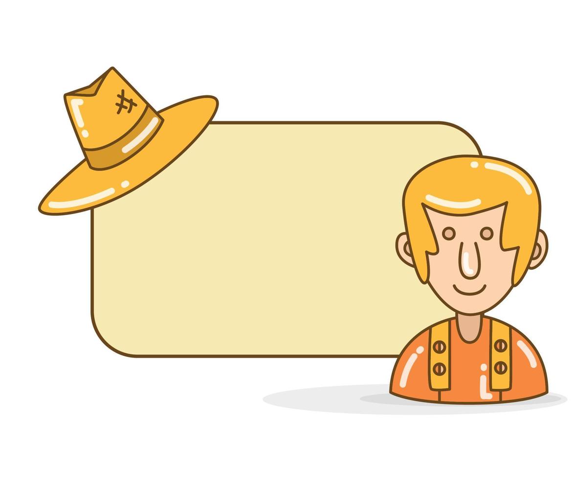 blank memo note with farmer icon illustration vector