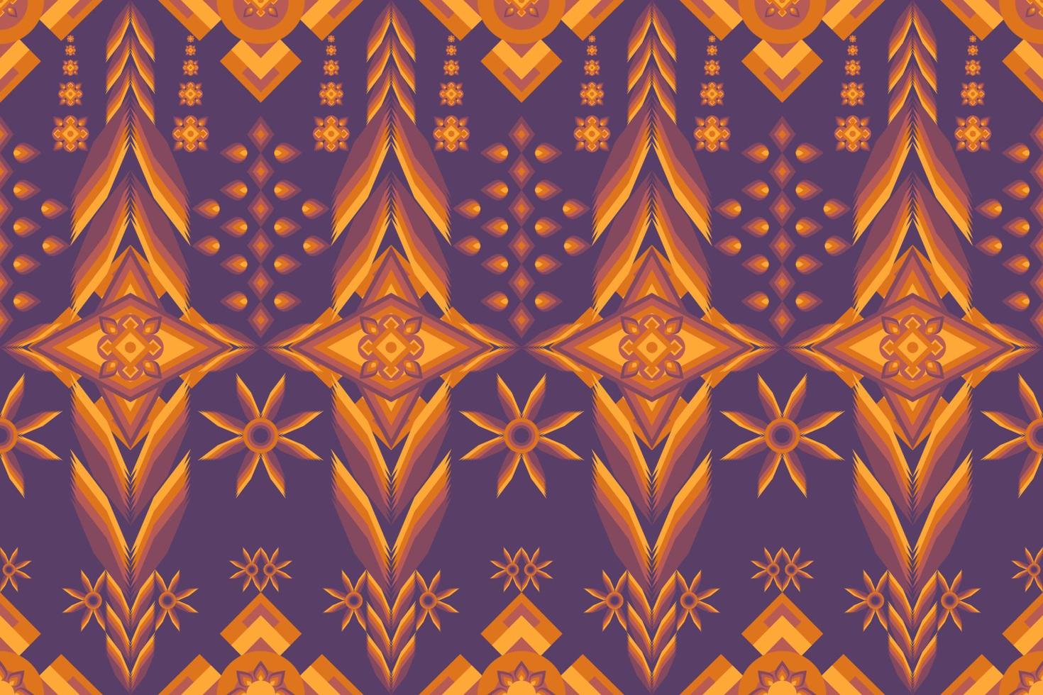 diseño abstracto de formas geométricas. patrón de tela tribal, flores y hojas. vector