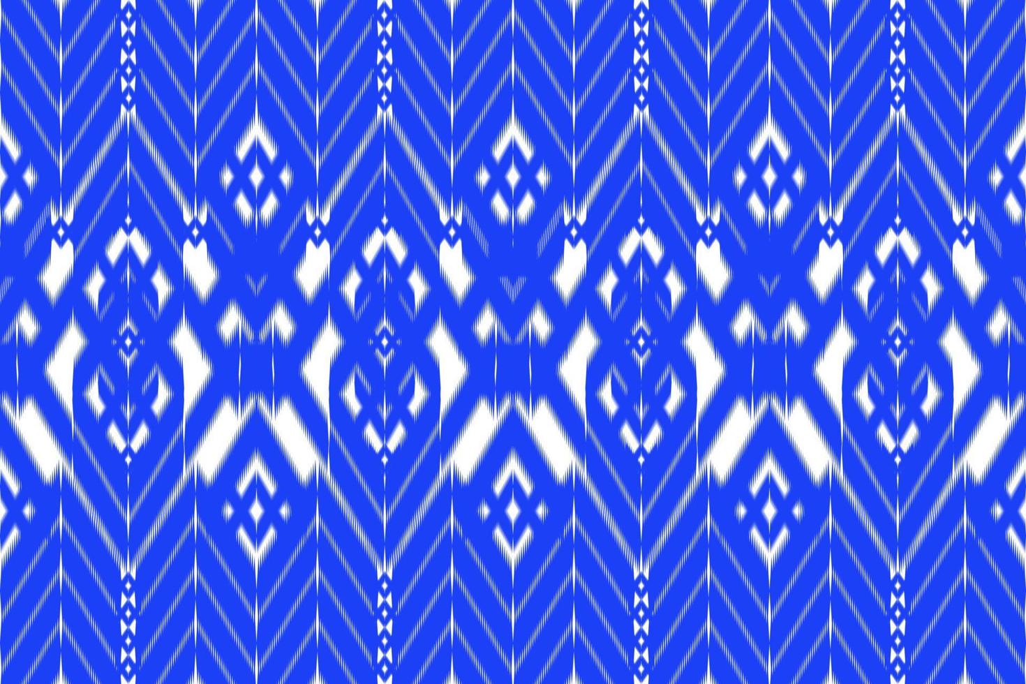 Seamless pattern, classic blue and white Ikat Pattern. color can be customized. vector