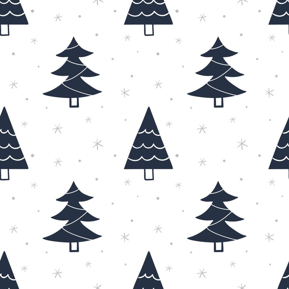 Seamless pattern with Christmas trees. Background for wrapping paper, greeting cards, clothes. vector