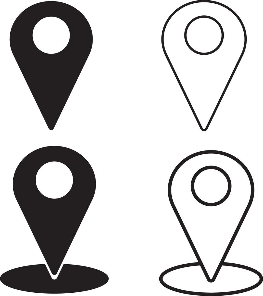 diseño de arte de línea de icono de ubicación de punto vectorial vector
