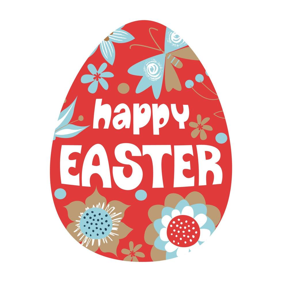 happy Easter. A painted Easter egg. vector