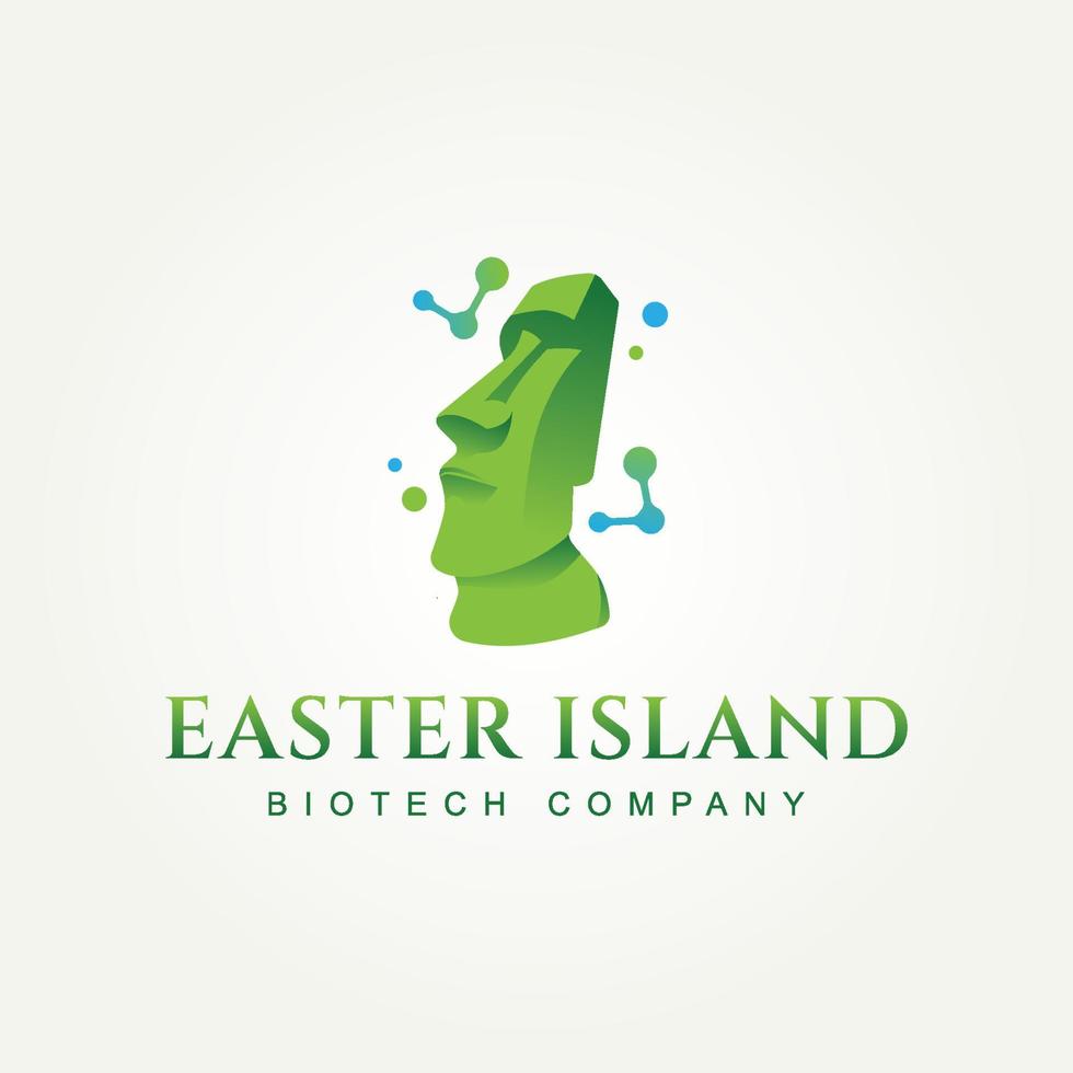 moai biotechnology company logo design vector