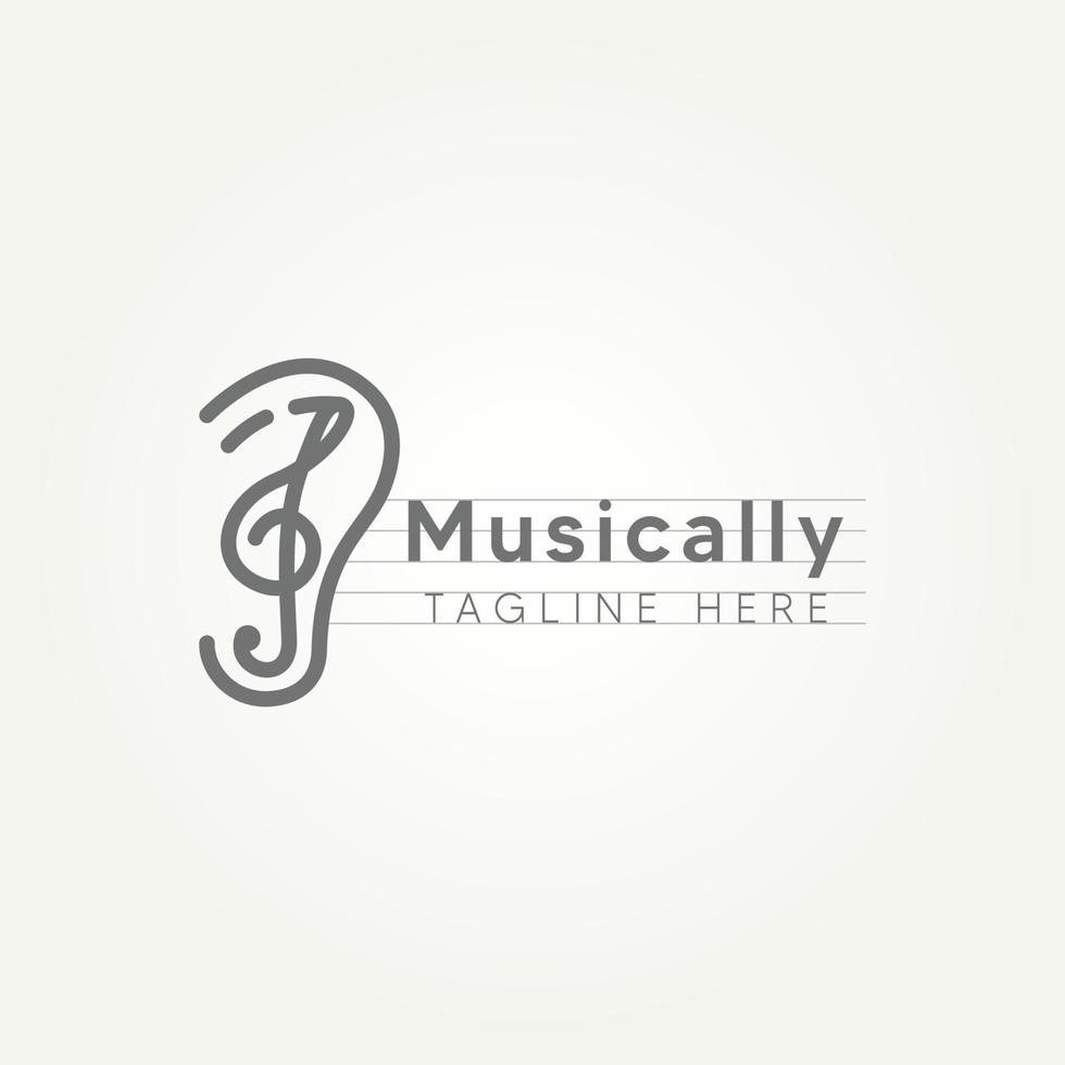 musically minimalist line art logo design vector