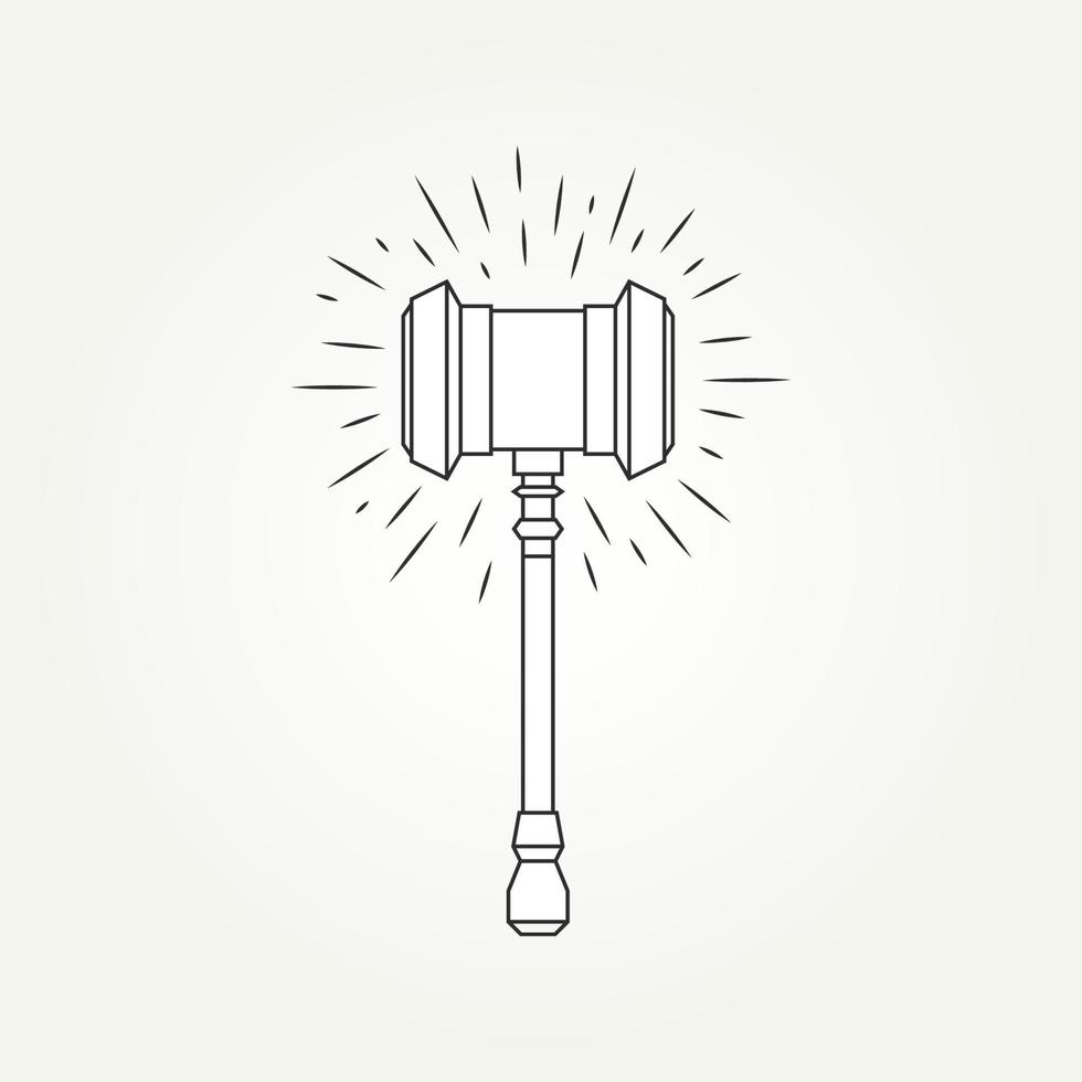 isolated lighting thunder hammer icon logo design vector