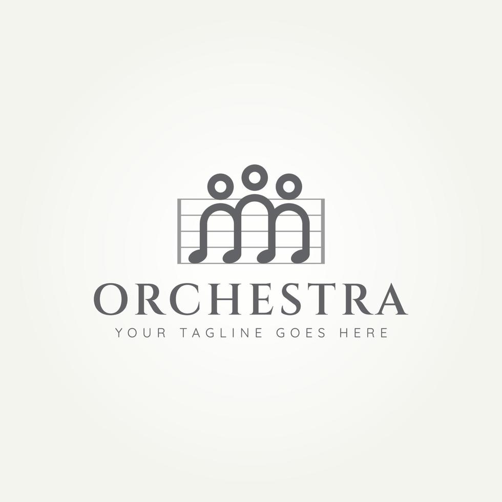 orchestra simple minimalist logo vector