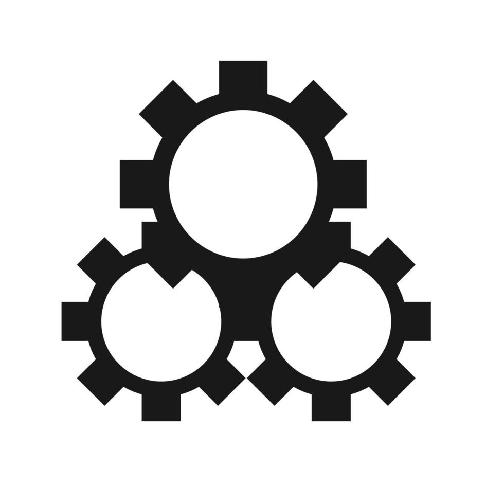settings icon on white background vector