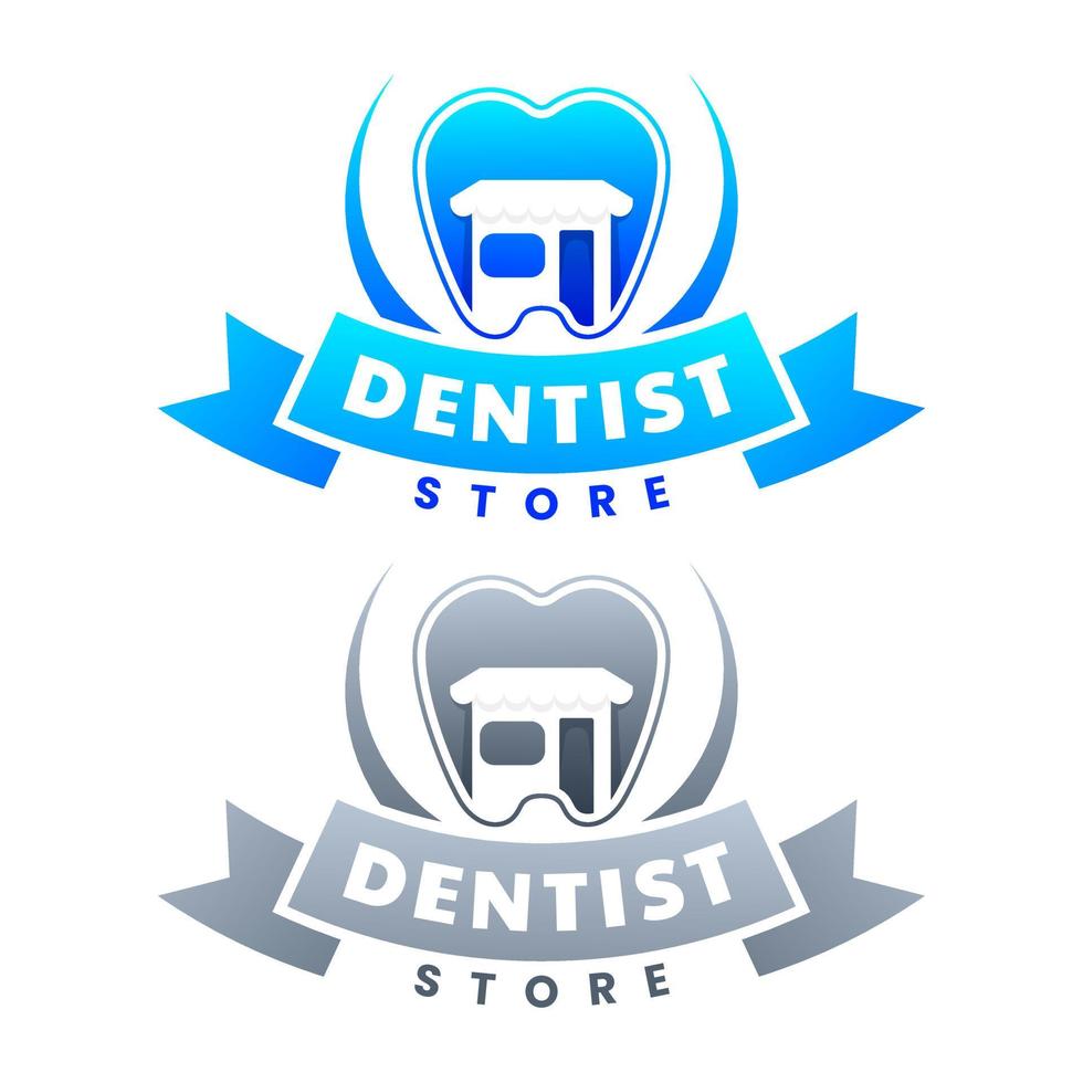 plantilla de diseño de logotipo degradado de tienda de dentista vector