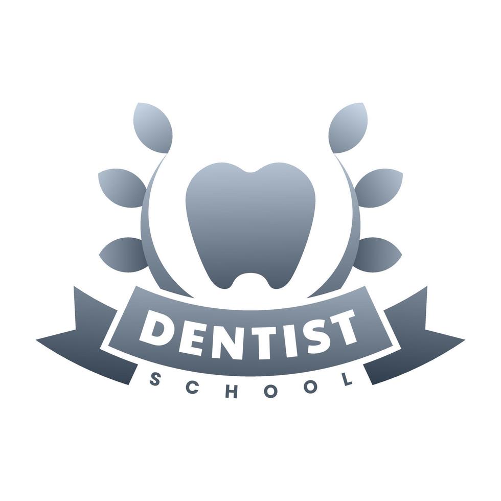 dentist school  logo design template vector