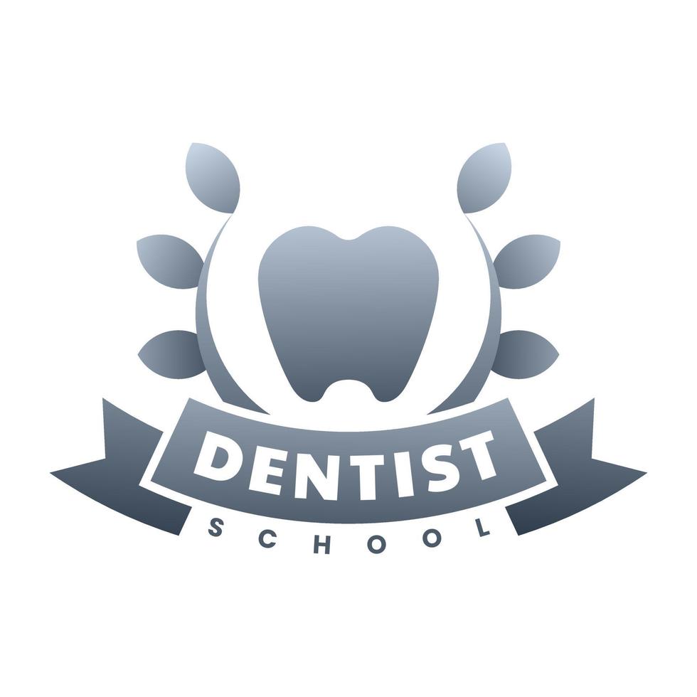 plantilla de diseño de logotipo de escuela de dentista vector