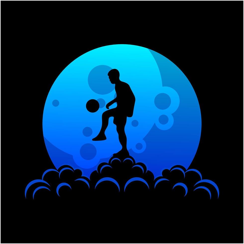 silhouette football logo design template vector
