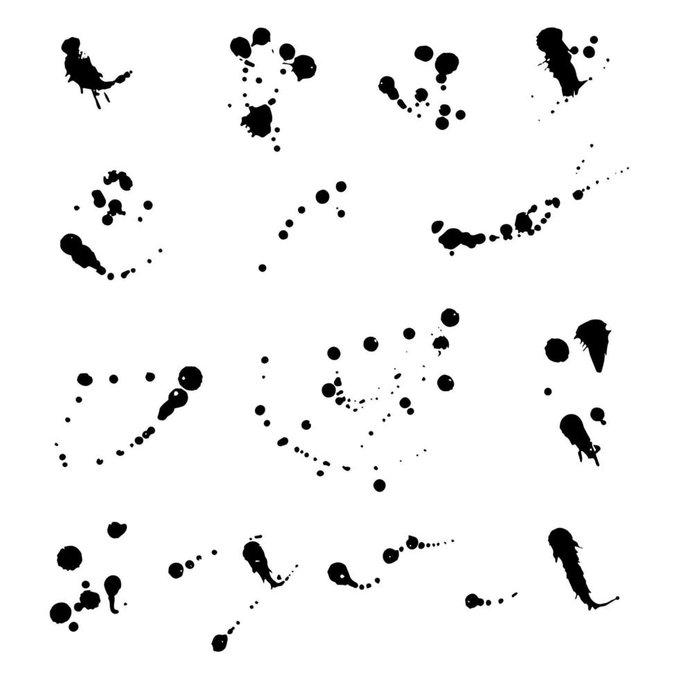 Set of Vector ink blots. Grunge design element