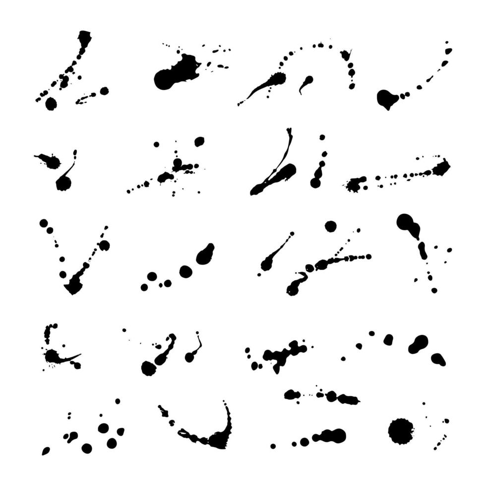 Set of Vector ink blots. Grunge design element