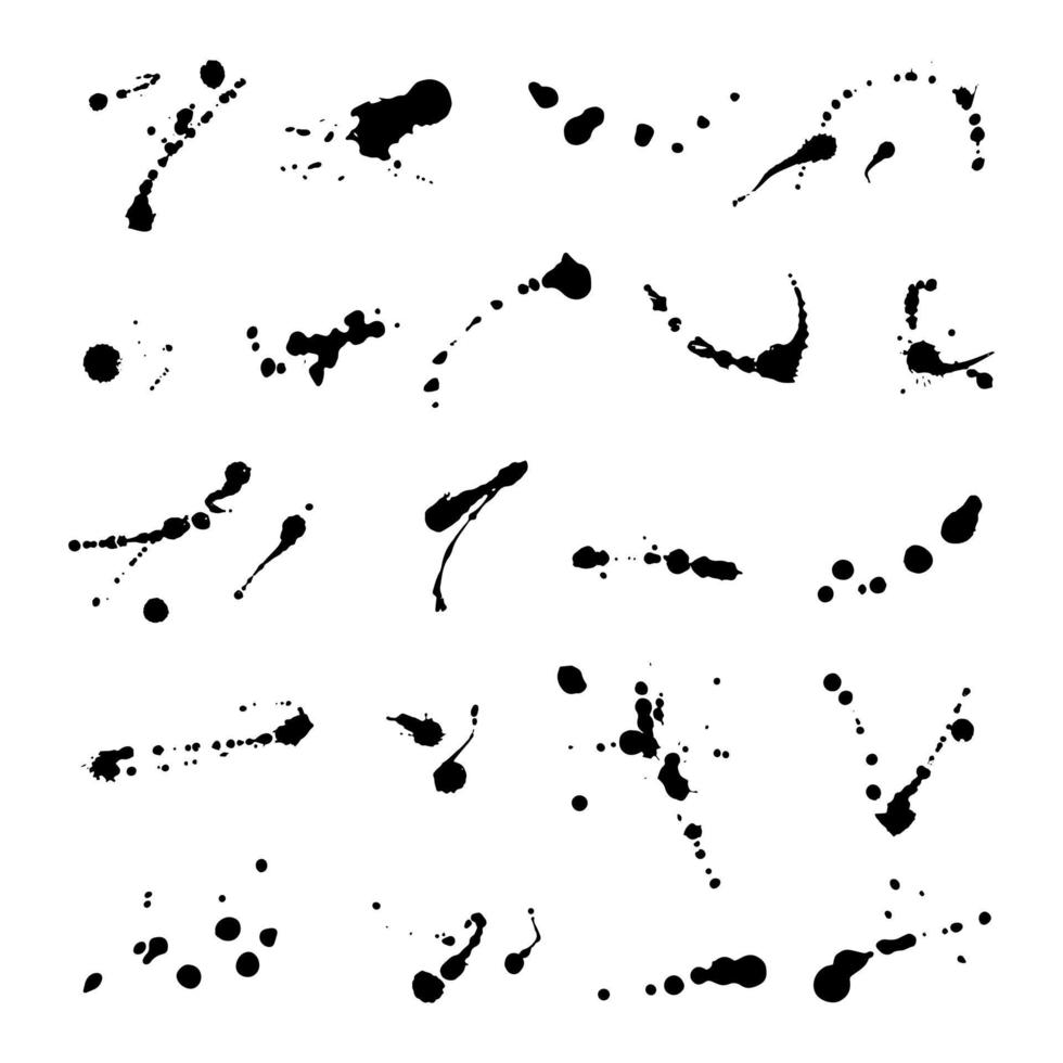 Set of Vector ink blots. Grunge design element