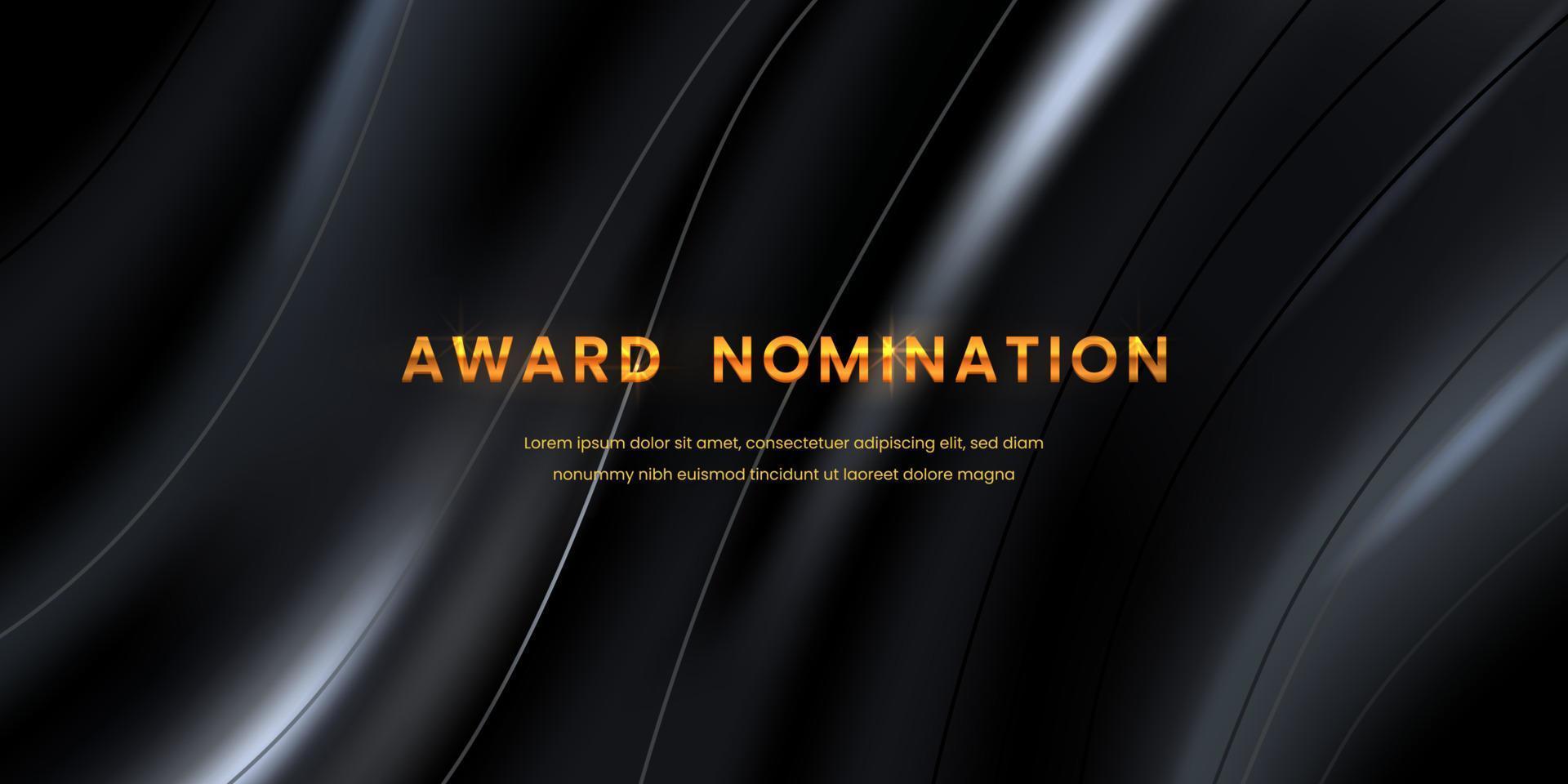 Award ceremony nominee for music or film festival with wave smooth elegant luxury background vector