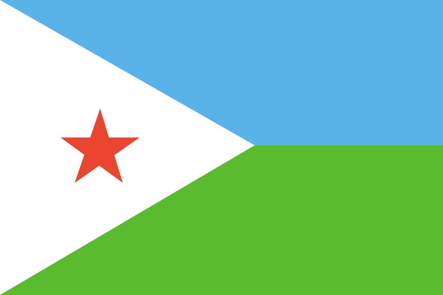 bandera de djibouti, colores oficiales y proporciones. bandera nacional de yibuti. vector