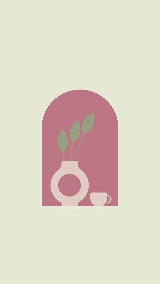 Abstract Minimalistic Poster with Vases vector