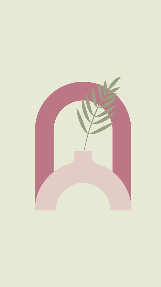 Abstract Minimalistic Poster with Vases vector