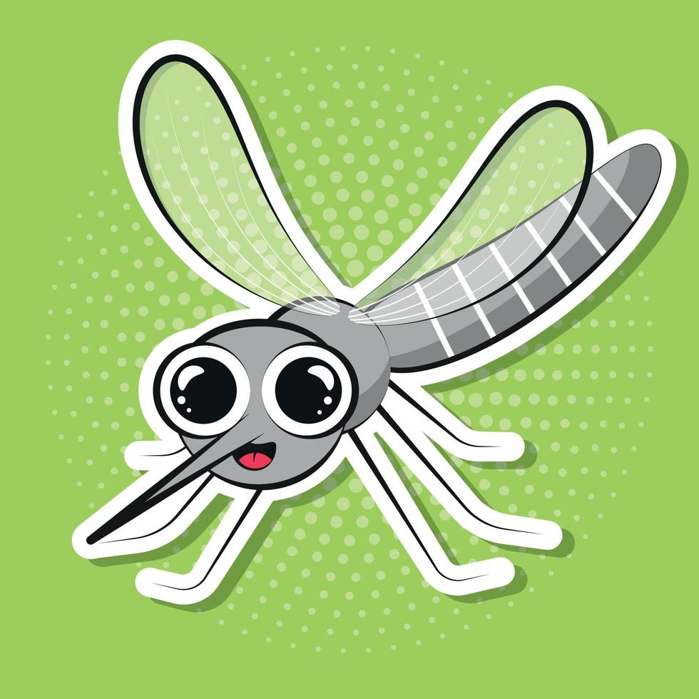 Cute Mosquito Pop Art Style vector