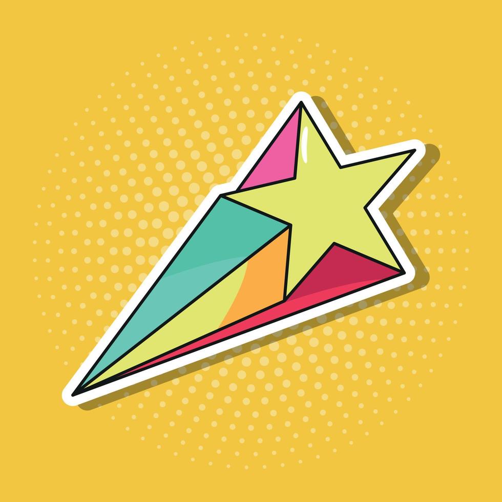 Shooting Star in Pop Art Style Sticker vector